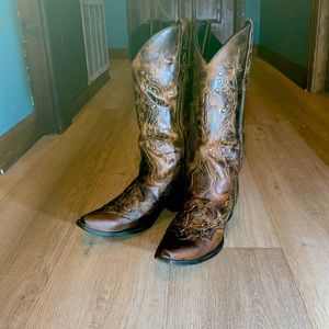 Women’s Dan Post Laredo brown leather cowboy boots